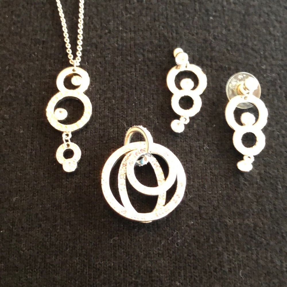 Bundle of Swarovski crystal necklace, earrings.
